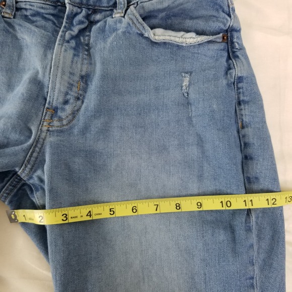 Old Navy Womens Size 10 High Rise OG Straight Distressed Jeans Medium Wash Denim - Picture 5 of 10